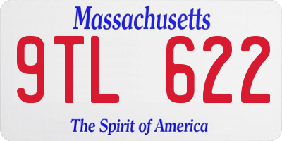 MA license plate 9TL622