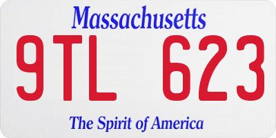 MA license plate 9TL623