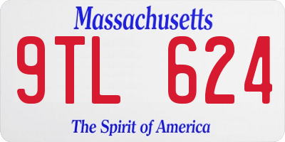 MA license plate 9TL624