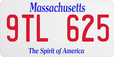 MA license plate 9TL625