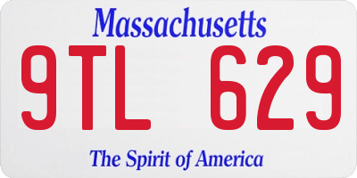 MA license plate 9TL629