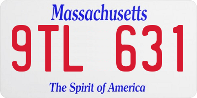 MA license plate 9TL631