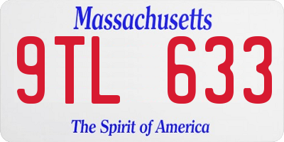 MA license plate 9TL633