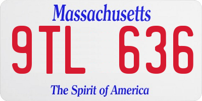 MA license plate 9TL636