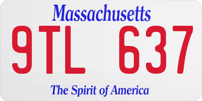 MA license plate 9TL637