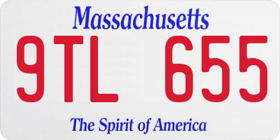 MA license plate 9TL655