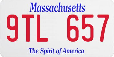 MA license plate 9TL657