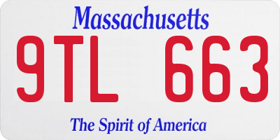 MA license plate 9TL663