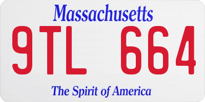 MA license plate 9TL664