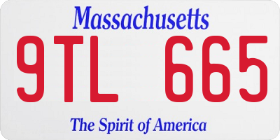 MA license plate 9TL665