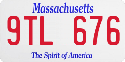 MA license plate 9TL676