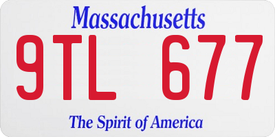MA license plate 9TL677