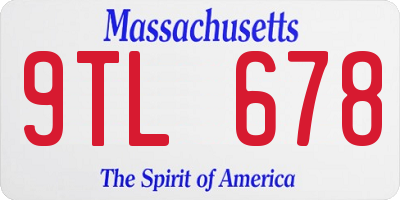 MA license plate 9TL678