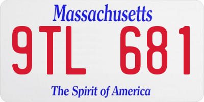 MA license plate 9TL681