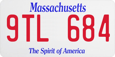 MA license plate 9TL684