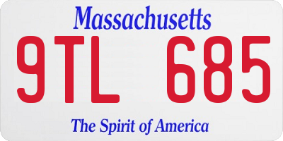 MA license plate 9TL685