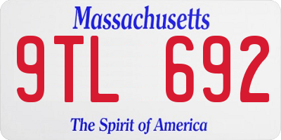 MA license plate 9TL692