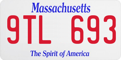 MA license plate 9TL693