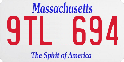 MA license plate 9TL694