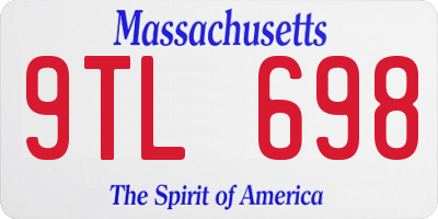 MA license plate 9TL698