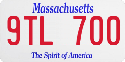 MA license plate 9TL700