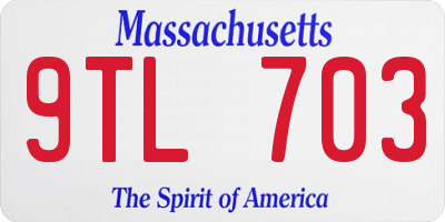 MA license plate 9TL703
