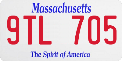MA license plate 9TL705