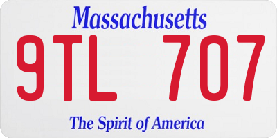 MA license plate 9TL707