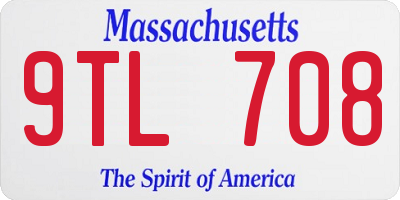 MA license plate 9TL708