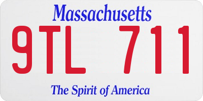 MA license plate 9TL711