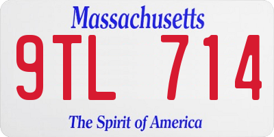 MA license plate 9TL714