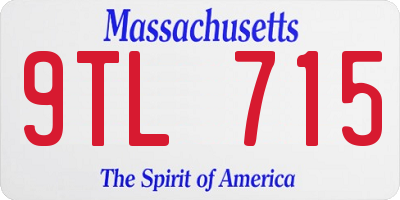 MA license plate 9TL715