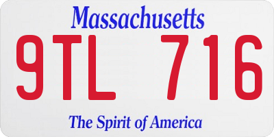 MA license plate 9TL716