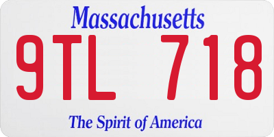 MA license plate 9TL718