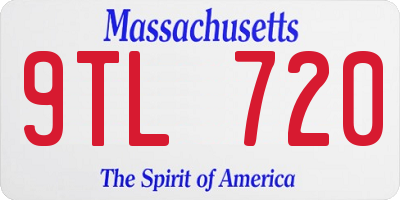 MA license plate 9TL720