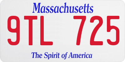 MA license plate 9TL725