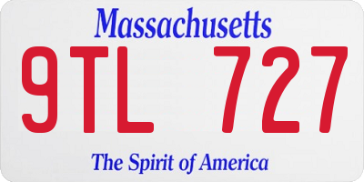 MA license plate 9TL727