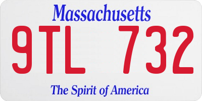 MA license plate 9TL732