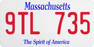 MA license plate 9TL735