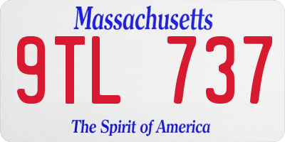 MA license plate 9TL737