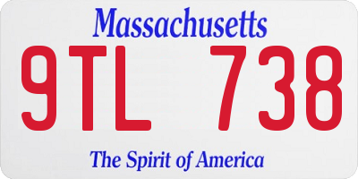MA license plate 9TL738
