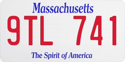 MA license plate 9TL741