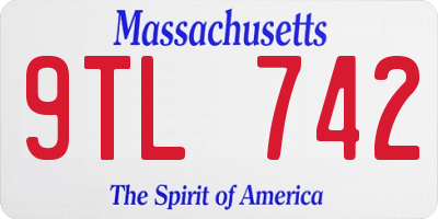 MA license plate 9TL742