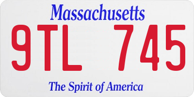 MA license plate 9TL745