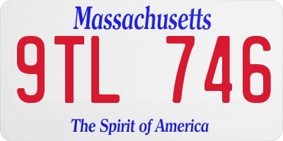 MA license plate 9TL746