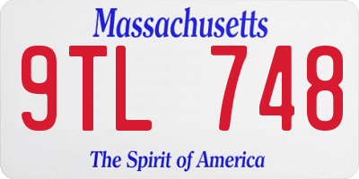 MA license plate 9TL748