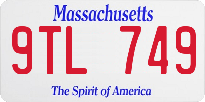 MA license plate 9TL749