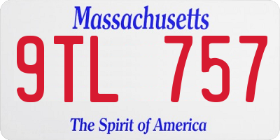 MA license plate 9TL757