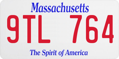 MA license plate 9TL764