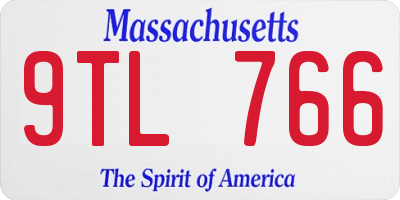 MA license plate 9TL766
